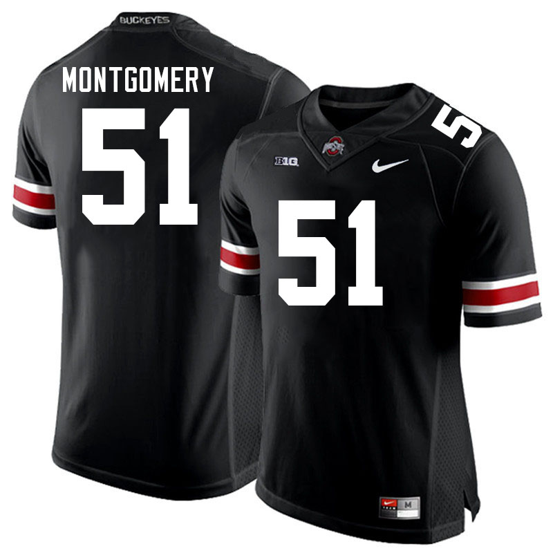 Ohio State Buckeyes Luke Montgomery Men's #51 Black Authentic Stitched College Football Jersey